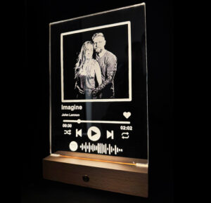 Gravírovaná fotografie s LED podsvícením - SPOTIFY