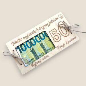 Gravírovaná obálka na peniaze - Jubilejná