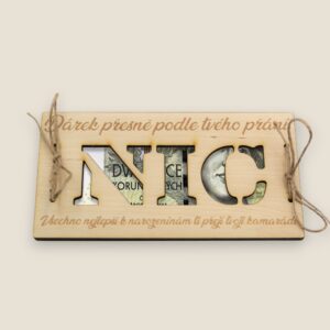 Gravírovaná obálka na peniaze - NIC
