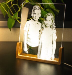 LED lampa s gravírovanou fotkou XL