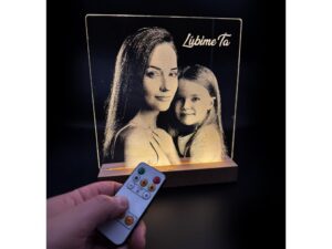 Gravírovaná LED fotografie s dálkovým ovládáním MAXI 23x27cm