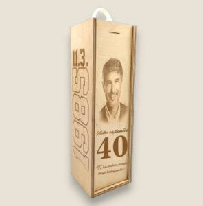 Personalizovaný dřevěný dárkový box na víno 0,7 l